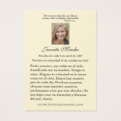 エレガントスペインのバラ宗教的な写真祈りの言葉カード (裏面)