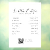 エレガントスミニマルクリプトストア時間QRコード ウィンドウサイン (シート3)