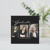 エレガントスモダンクリッミニマルプ |写真卒業 案内状 (スタンド正面)