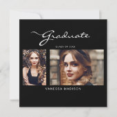 エレガントスモダンクリッミニマルプ | 2写真卒業 案内状 (正面)