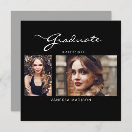 エレガントスモダンクリッミニマルプ | 2写真卒業 案内状