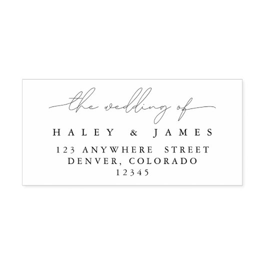 エレガントスモダンクリプト名の結婚差出人住所 セルフインキングスタンプ (デザイン)