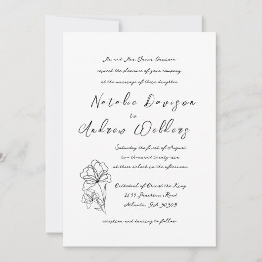 エレガントスモダンクリプト結婚式招待状 招待状 (正面)