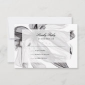 エレガントスモーキーフローラ白黒結婚ズ 出欠カード (正面)