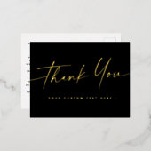 エレガントス感謝していト実在フォイルを追加する文字ブラック 箔シーズンポストカード (正面/裏面)