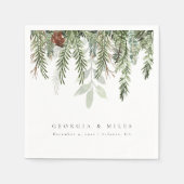 エレガントス結婚クリスパーソナライズされた スタンダードカクテルナプキン (正面)