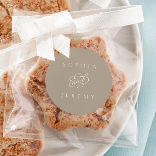 エレガントス結婚ミニマルト茶 ラウンドシール