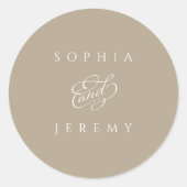 エレガントス結婚ミニマルト茶 ラウンドシール (正面)