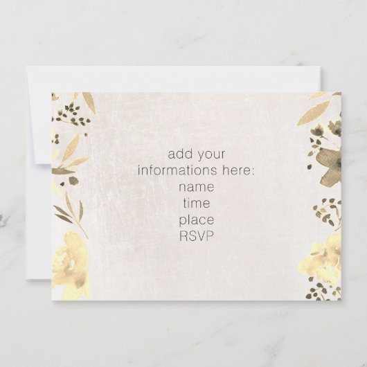 エレガントセピア水彩花の音楽リサイタル 招待状 (裏面)