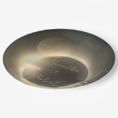 エレガントセピ太陽のアEclipseカスタムフォト結婚ズ ペーパープレート (アングル)