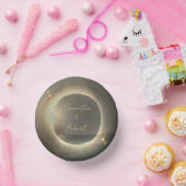 エレガントセピ太陽のアEclipseカスタムフォト結婚ズ ペーパーボウル (パーティー)