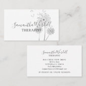 エレガントセラピスト図解入りの、写真付きのの花 名刺 (正面/裏面)