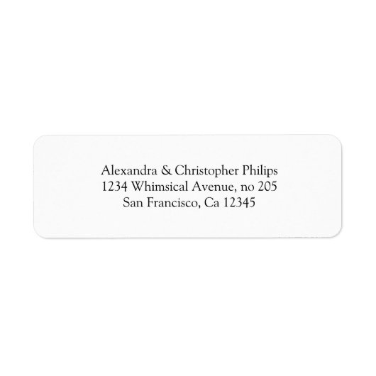 エレガントセリフシンプル差出人住所DYI ラベル (正面)