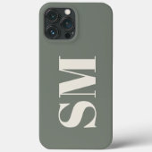 エレガントセージのモノグラムイニシャル Case-Mate iPhoneケース (裏面)