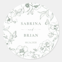 エレガントセージグリーンクラシックフローラ結婚ズ