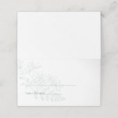 エレガントセージグリーンシンプルフローラ結婚ズ プレイスカード (外部開封)