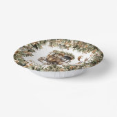 エレガントセージグリーンホリフェイクー金ゴールドトナカイそり ペーパーボウル (傾斜あり)