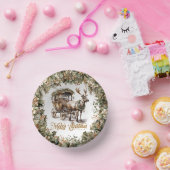 エレガントセージグリーンホリフェイクー金ゴールドトナカイそり ペーパーボウル (パーティー)