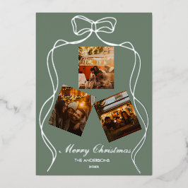 エレガントセージシルバーフォイル写真 箔シーズンカード