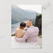 エレガントセージシンプルグリーン結婚フォト サンキューカード (裏面)