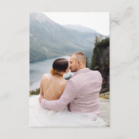 エレガントセージシンプルグリーン結婚フォト サンキューカード (裏面)