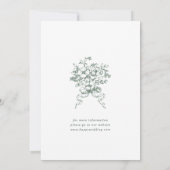 エレガントセージフランスのグリーンガーデン結婚花 セーブザデート (裏面)