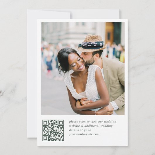 エレガントセージフランスのグリーンガーデン結婚花 セーブザデート (裏面)