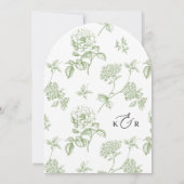 エレガントセージモダング結婚リーン 招待状 (裏面)