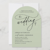エレガントセージモダング結婚リーン 招待状 (正面)