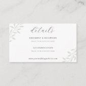 エレガントセージ結婚グリーン詳細 エンクロージャーカード (正面)