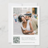 エレガントセージ緑フランスの庭園の結婚式QRコード 招待状 (裏面)