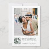 エレガントセージ緑フランスの庭園の結婚式QRコード 招待状 (裏面)