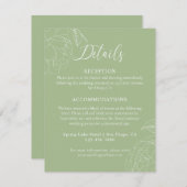 エレガントセージ緑フローラ結婚の詳細 エンクロージャーカード (正面/裏面)