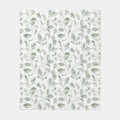 エレガントセージ緑離れ水色パターン フリースブランケット (正面)