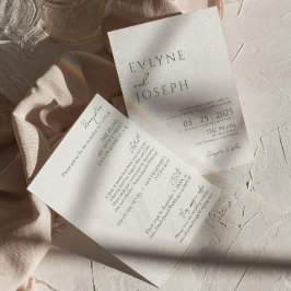 エレガントセージ・グリーン・ボーユニークホ結婚ー 招待状