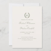 エレガントセーブ・ザ・デート案内カードセージグリーン 招待状 (正面)