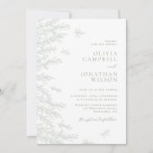 エレガントソフトセージ離れグリーボタニカル結婚ズ 招待状 (正面)
