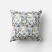 エレガントソフトダスティブルーウォーター花模様 クッション (裏面)