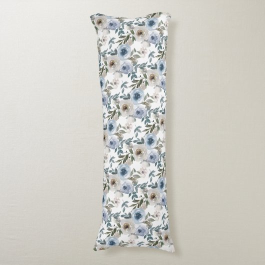 エレガントソフトダスティブルーウォーター花模様 ボディピロー (正面縦)
