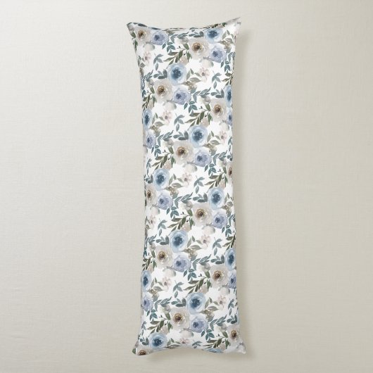 エレガントソフトダスティブルーウォーター花模様 ボディピロー (裏面 (縦))