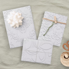 エレガントソフト白ファンシーフローラ結婚ブライダル ラッピングペーパーシート