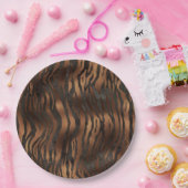 エレガントタイガーシック黒青銅スタイリッシュ ペーパープレート (パーティー)