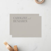 エレガントタイペグレイ名前をカスタムするの結婚文房具 ノートカード (正面/裏面インサイチュ)