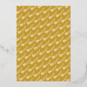 エレガントタイポグラフィと花結婚の金ゴールド 箔招待状 (裏面)