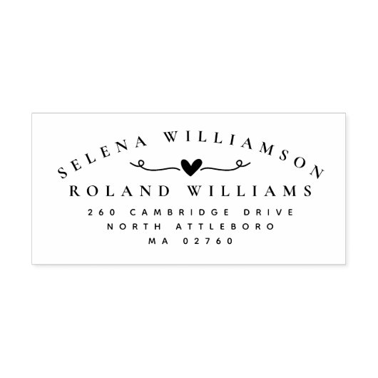 エレガントタイポグラフィの姓結婚の住所 ラバースタンプ (インプリント)