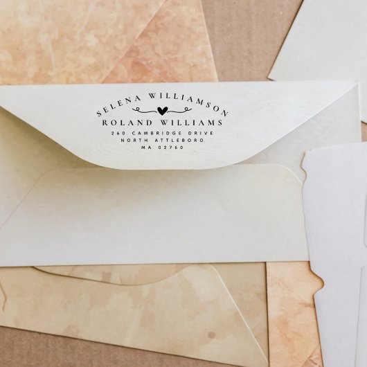 エレガントタイポグラフィの姓結婚の住所 ラバースタンプ