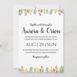 エレガントタイポグラフィの結婚カード 招待状