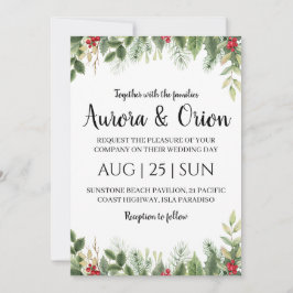 エレガントタイポグラフィの結婚カード 招待状