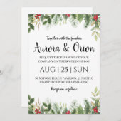 エレガントタイポグラフィの結婚カード 招待状 (正面/裏面)