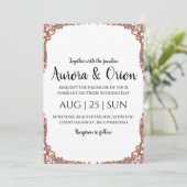 エレガントタイポグラフィの結婚カード 招待状 (スタンド正面)